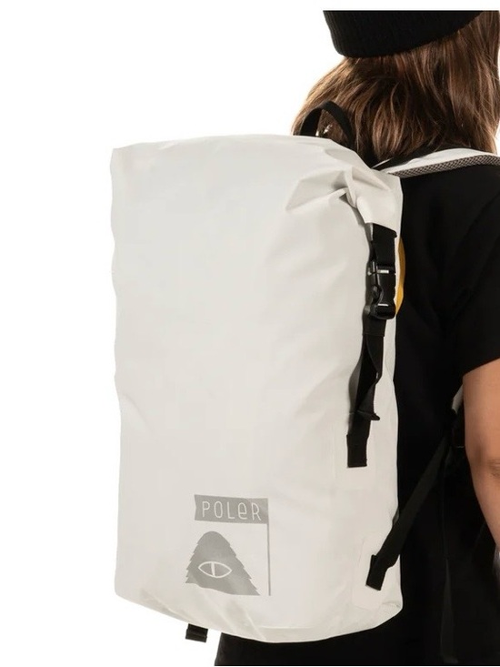 Poler Other - Poler White Down River Roll-Top White Backpack with Black Accents